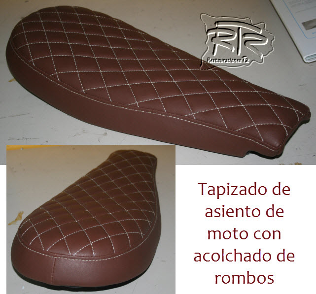 Tapizado asiento moto
acolchado rombos